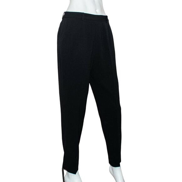 M.M. LAFLEUR Women's Black trouser Pants Flat front Size 6 28w - Picture 1 of 11